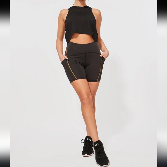 NWT LULULEMON X BARRY'S Black POWER THRU HIGH-RISE SHORT 6" Size 6 - Picture 3 of 7